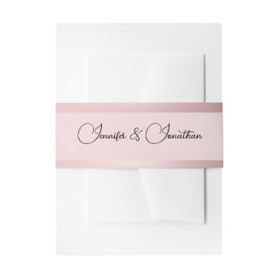 Roos Gold Modern Elegant Script Typografie Uitnodigingen Wikkel