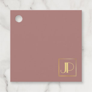 Roos Gold Modern Elegant Sjabloon Gold Monogram Bedankjes Labels