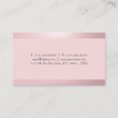 Roos Gold Modern Elegant Trendy Simple Sjabloon Visitekaartje (Achterkant)