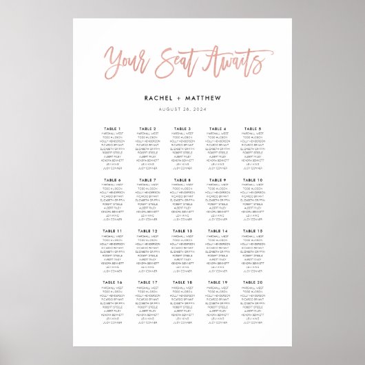 Roos Gold Modern Fairytale weddenschappen Poster (Voorkant)