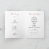 Roos Gold Modern Fairytale Wedding Program Booklet Programma (Binnen)