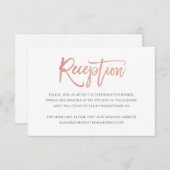 Roos Gold Modern Fairytale Wedding Reception Kaart (Voorkant / Achterkant)