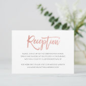 Roos Gold Modern Fairytale Wedding Reception Kaart (Staand voorkant)