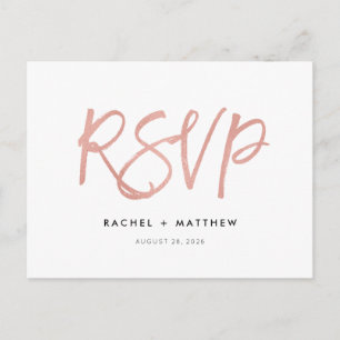 Roos Gold Modern Fairytale Wedding RSVP Briefkaart