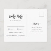 Roos Gold Modern Fairytale Wedding RSVP Briefkaart (Achterkant)