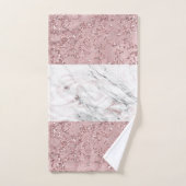 Roos Gold Modern Glam Marble & Glitter Decorative Bad Handdoek (Handdoek)