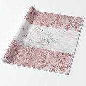 Roos Gold Modern Glam Marble & Glitter Decorative Cadeaupapier (Uitgerold)