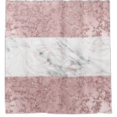 Roos Gold Modern Glam Marble & Glitter Decorative Douchegordijn (Voorkant)
