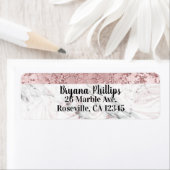 Roos Gold Modern Glam Marble & Glitter Decorative Etiket (Insitu)