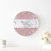 Roos Gold Modern Glam Marble & Glitter Decorative Grote Klok (Huis)