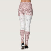 Roos Gold Modern Glam Marble & Glitter Decorative Leggings (Achterkant)