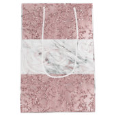 Roos Gold Modern Glam Marble & Glitter Decorative Medium Cadeauzakje (Achterkant)