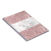 Roos Gold Modern Glam Marble & Glitter Decorative Notitieboek (Rechterzijde)