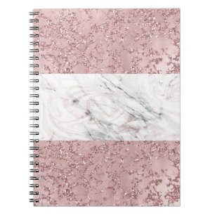 Roos Gold Modern Glam Marble & Glitter Decorative Notitieboek