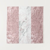 Roos Gold Modern Glam Marble & Glitter Decorative Wandkleed (Voorkant (horizontaal))