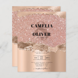 Roos Gold Modern Glamor Wedding Invite