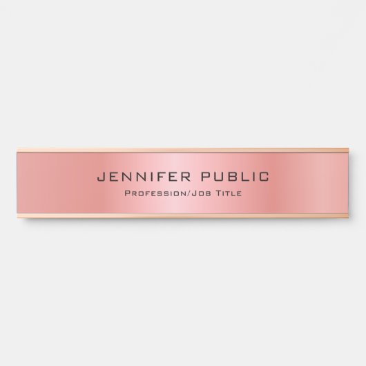 Roos Gold Modern Glamour Sjabloon Elegant Deurbordje (Voorkant)