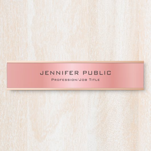 Roos Gold Modern Glamour Sjabloon Elegant Deurbordje (Voorkant)