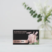 Roos Gold Modern Greenery Visitekaartje (Staand voorkant)