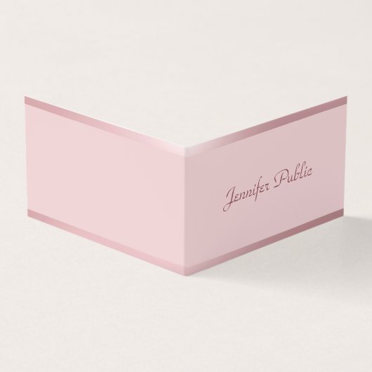 Roos Gold Modern handgeschreven script naam legant Visitekaartje (Buitenkant)