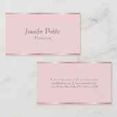 Roos Gold Modern Handgeschreven Script Sjabloon Ch Visitekaartje (Voorkant / Achterkant)