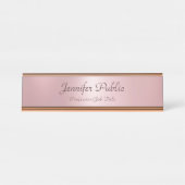 Roos Gold Modern legant Sjabloon Professional Bureau Naambordje (Voorkant)