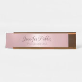 Roos Gold Modern legant Sjabloon Professional Bureau Naambordje (Voorkant)