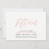 Roos Gold Modern Lettering 15e verjaardag Kaart (Voorkant)