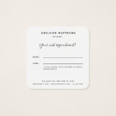 Roos Gold Modern Makeup Salon Appointment Card Vierkante Visitekaartjes (Achterkant)