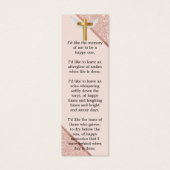 Roos Gold Modern Memorial Bladwijzer Mini Visitekaartjes (Achterkant)