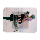 Roos Gold Modern Minimalist Foto Save the Date Magneet (Horizontaal)