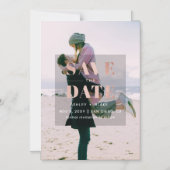 Roos Gold Modern Minimalist Foto Save the Date Magnetische Uitnodiging (Voorkant)