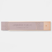 Roos Gold Modern minimalistische Sjabloon legant Deurbordje (Voorkant)