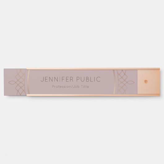 Roos Gold Modern minimalistische Sjabloon legant Deurbordje (Voorkant)