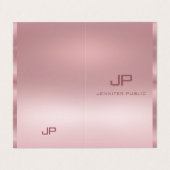 Roos Gold Modern Monogram Elegant Sjabloon Visitekaartje (Buitenkant ongevouwen)