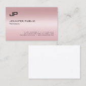 Roos Gold Modern Monogram Minimalistische Sjabloon Visitekaartje (Voorkant / Achterkant)