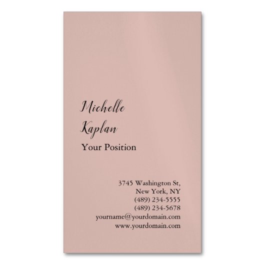 Roos Gold Modern Professional Exclusief Magnetisch Visitekaartje (Voorkant Verticaal)