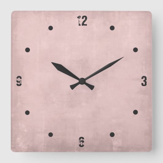 Roos Gold Modern Rustic Abstract Vierkante Klok (Voorkant)