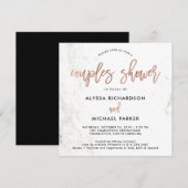 Roos Gold Modern Script | Marmeren koppels douchen Kaart (Voorkant / Achterkant)