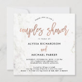 Roos Gold Modern Script | Marmeren koppels douchen Kaart (Voorkant)