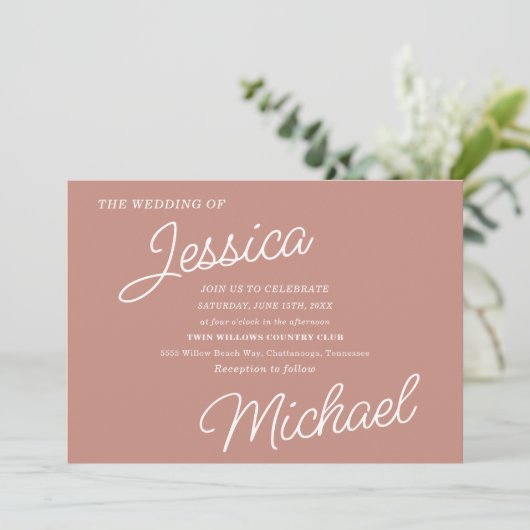 Roos Gold Modern Script Minimalistisch Stijlvol Kaart (Staand voorkant)