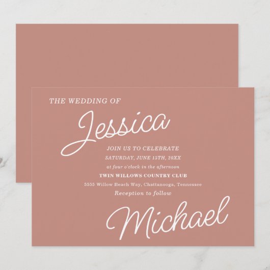 Roos Gold Modern Script Minimalistisch Stijlvol Kaart (Voorkant / Achterkant)