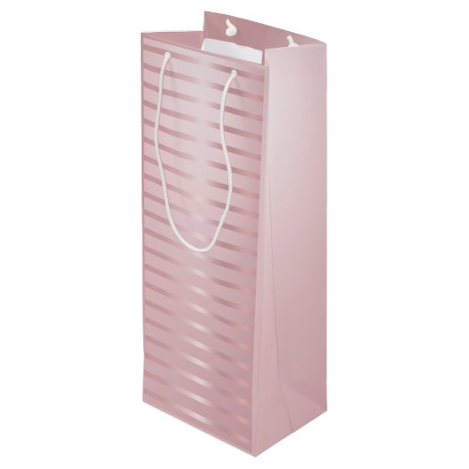 Roos Gold Modern Sjabloon Glamor Trendy Elegant Wijn Cadeautas (Achterkant Gekanteld)