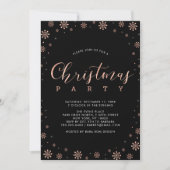 Roos Gold | Modern Snowflakes kerst Kaart (Voorkant)