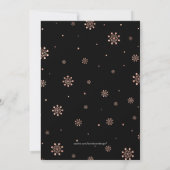 Roos Gold | Modern Snowflakes kerst Kaart (Achterkant)