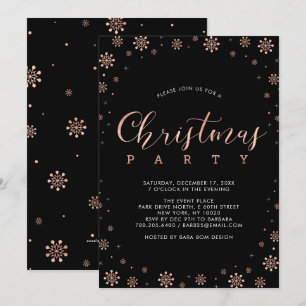 Roos Gold   Modern Snowflakes kerst Kaart