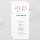 Roos Gold Modern sprookje We doen een weddenschap Programmakaart (Voorkant / Achterkant)