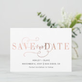 Roos Gold Modern stijlvolle handgeschreven kalligr Save The Date (Staand voorkant)