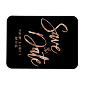 Roos Gold Modern Typografie Save the Date Wedding Magneet (Horizontaal)