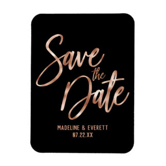 Roos Gold Modern Typografie Save the Date Wedding Magneet